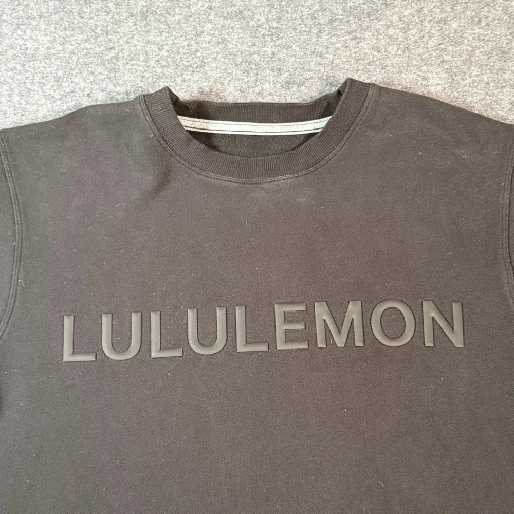 Lululemon Mens Black Logo Crewneck Steady State Sweatshirt Casual Comfort Size L